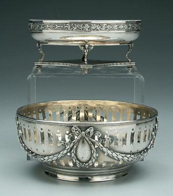 Appraisal: Two German silver center bowls one by Posen round with