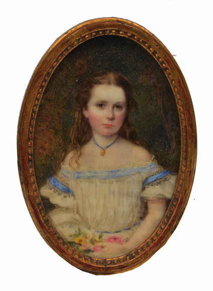 Appraisal: TH CENTURY ENGLISH SCHOOL PORTRAIT MINIATURE of a young girl