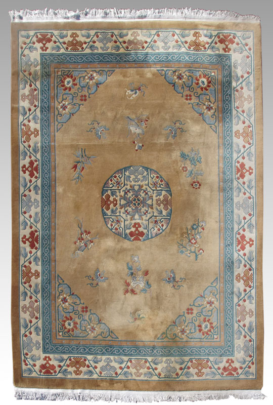 Appraisal: MODERN CHINESE HAND KNOTTED WOOL RUG ' x ' This