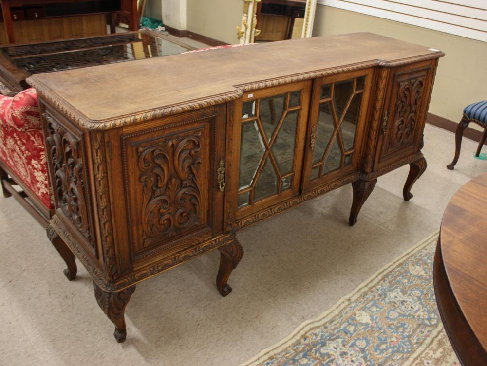 Appraisal: CARVED OAK SIDEBOARD Continental early th century H x W