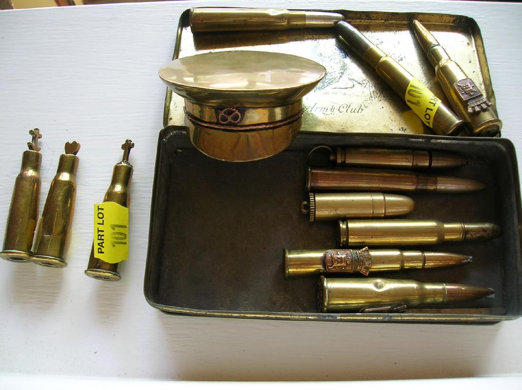 Appraisal: A collection of artefacts manufactured from military rifle cartridges four