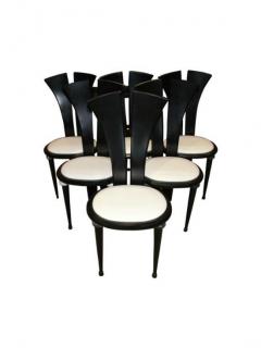 Appraisal: A Set of Six Ebonized Side Chairs Height x width