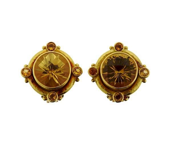 Appraisal: Elizabeth Locke K God Citrine Earrings METAL k gold GEMSTONES