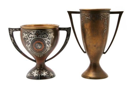 Appraisal: Group of Two Sterling on Bronze Trophies Heintz each of