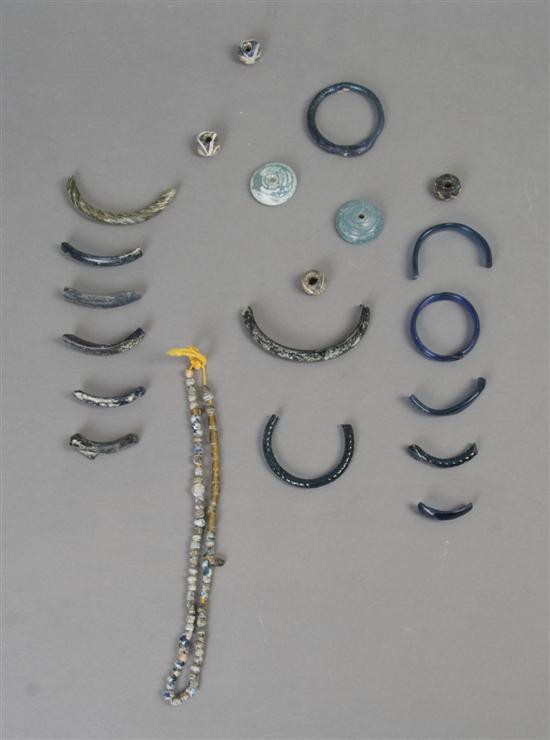 Appraisal: A Collection of Roman Glass Artifacts Length of first approximately