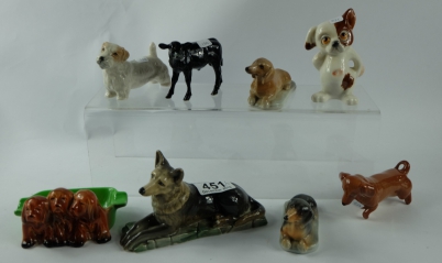 Appraisal: A collection of pottery animals to include Beswick Pup with