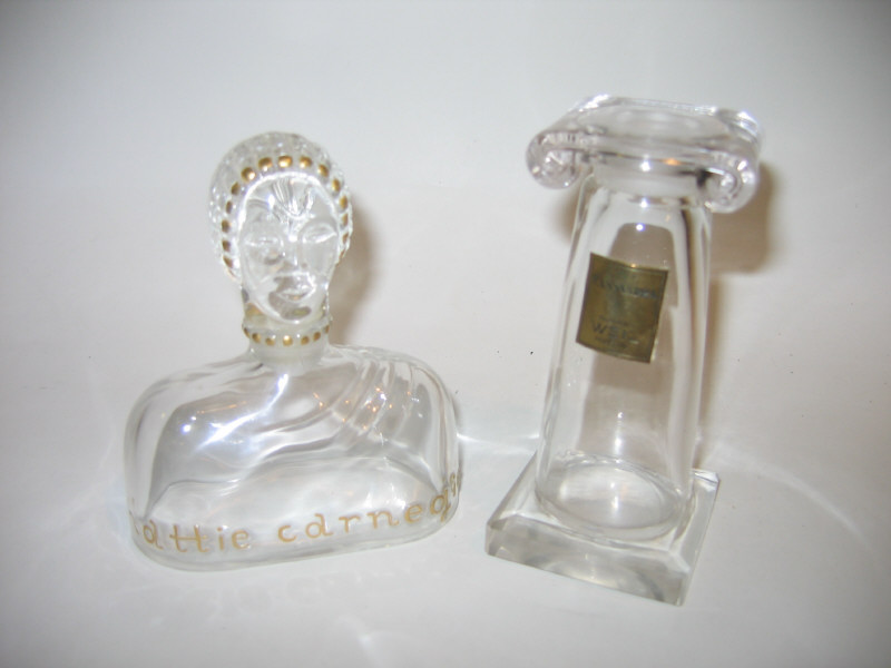 Appraisal: TWO FRENCH PERFUME BOTTLES Hattie Carnegie bust length figural bottle