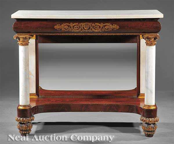 Appraisal: A Fine American Classical Carved and Gilt Stenciled Mahogany Pier