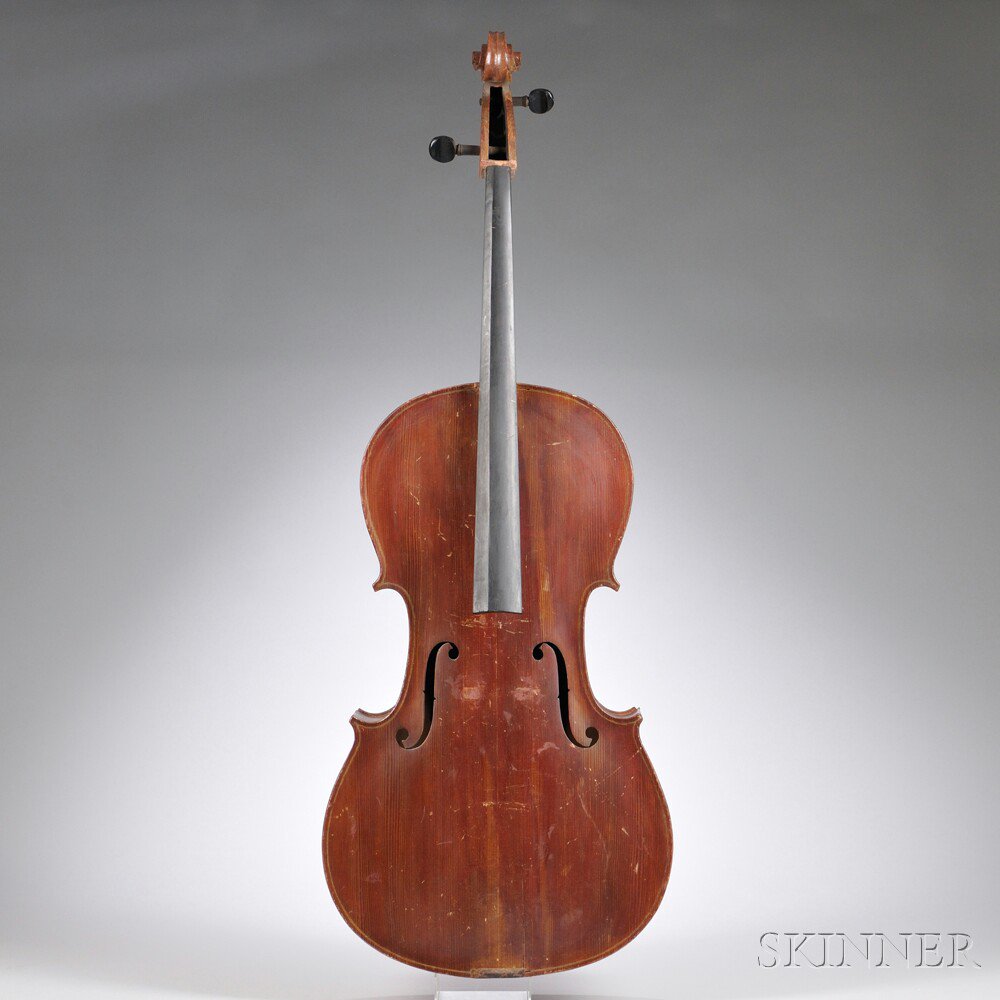 Appraisal: German Cello labeled COPY OF STRADIVARIUS length of back mm