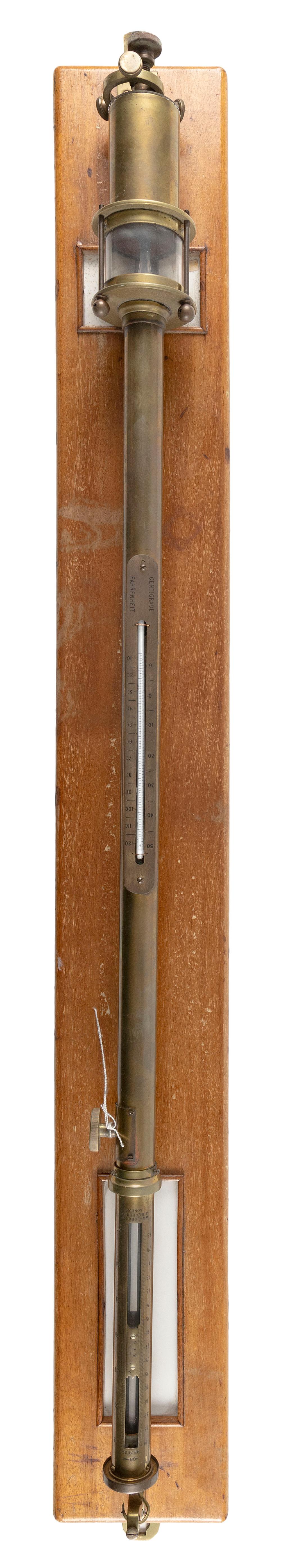 Appraisal: BRASS STICK BAROMETER BY W J GEORGE BECKER LONDON TH