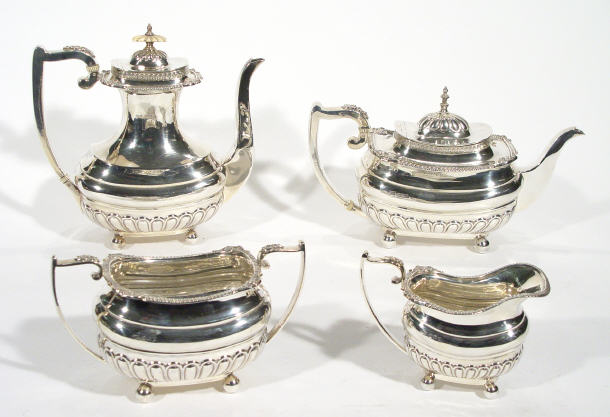 Appraisal: Walker Hall four piece silver teaset comprised teapot hot water