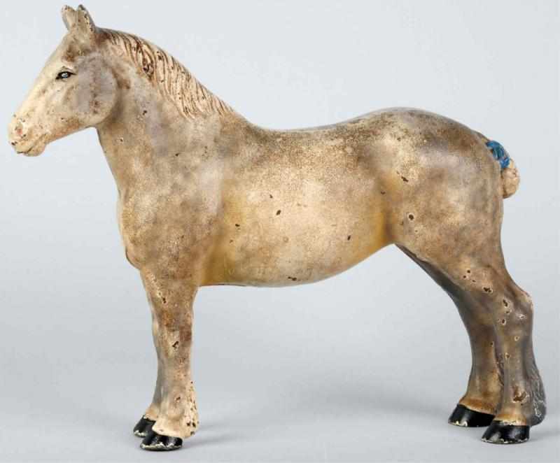 Appraisal: Cast Iron Percheron Work Horse Doorstop Hubley Full-figure Paint variation