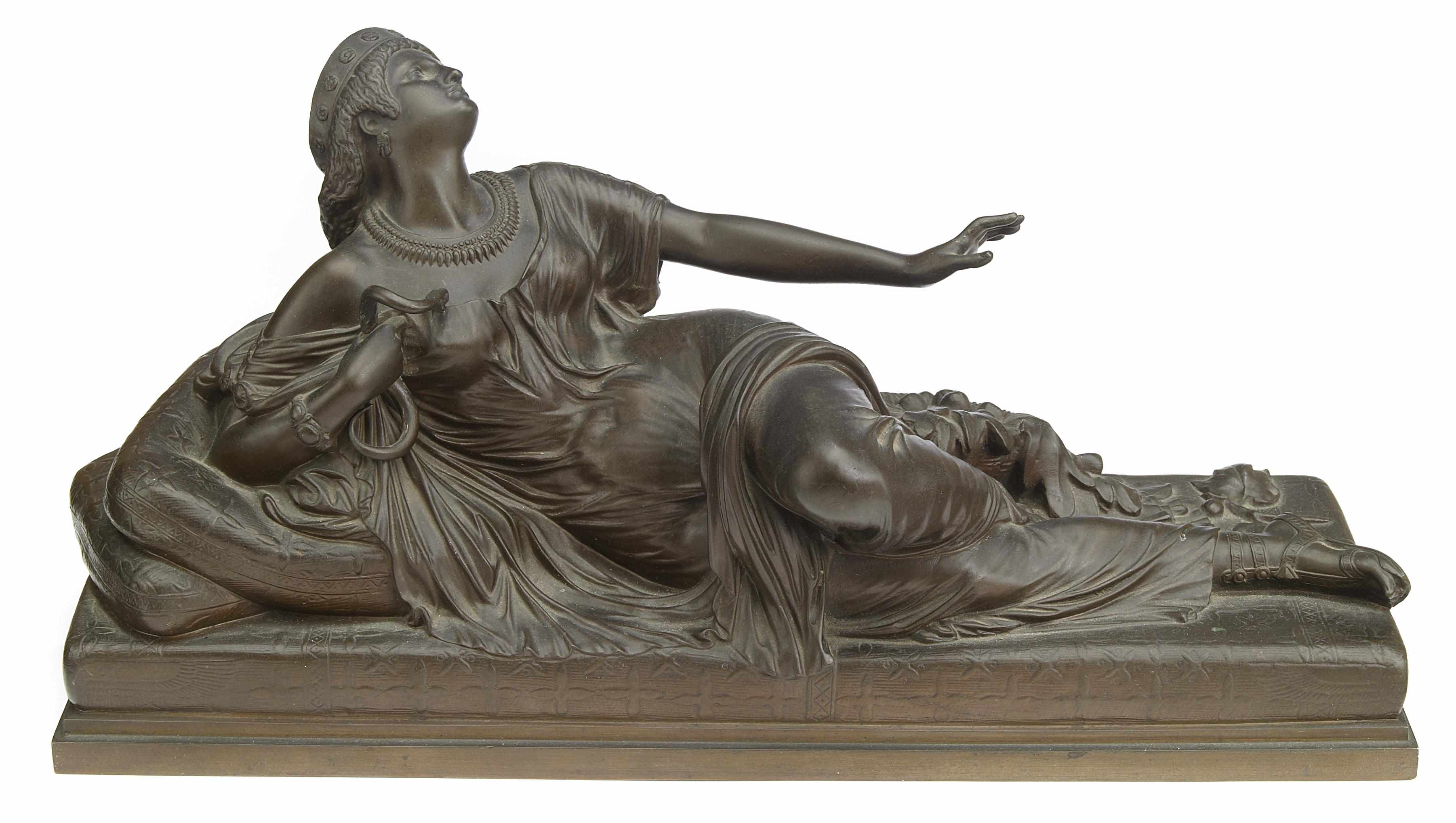 Appraisal: A French patinated bronze figure Death of Cleopatra after a