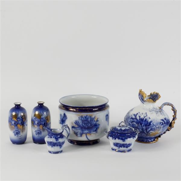 Appraisal: Group of flow blue including a pair of Royal Staffordshire