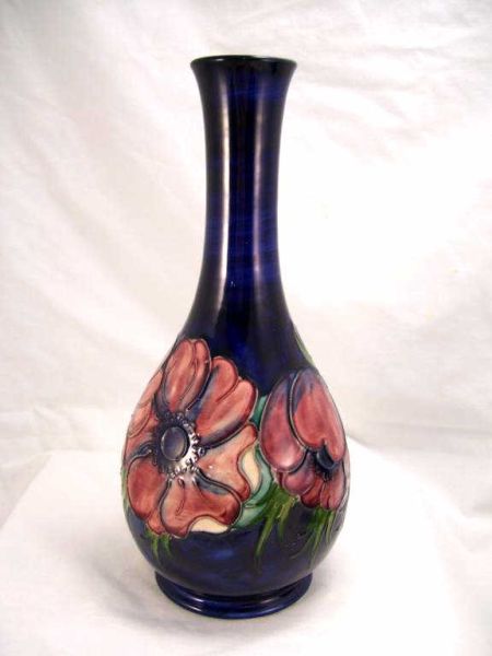 Appraisal: Moorcroft Pottery Vase - Anenome Bottle vase measures high