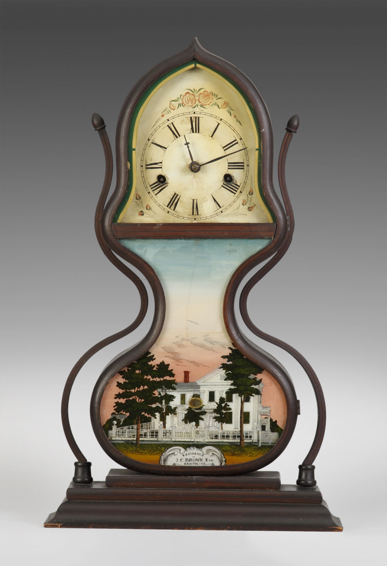 Appraisal: Fine Rare J C Brown Acorn Shelf Clock Laminated rosewood