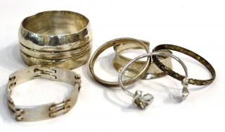 Appraisal: Assorted Silver Bracelets Marked sterling or tested as silver comprising