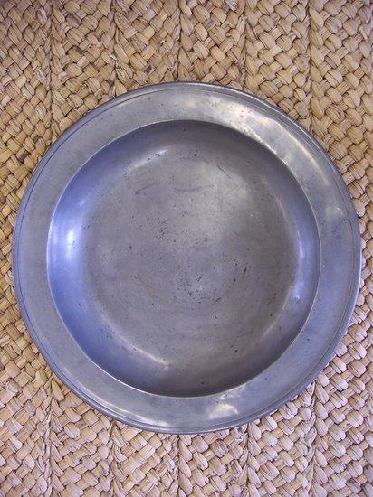 Appraisal: additional lotA pewter shallow bowl with incised rim torchmarks to