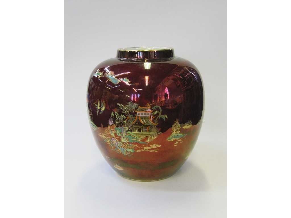 Appraisal: Carlton Ware Rouge Royale ginger jar in New Mikado pattern