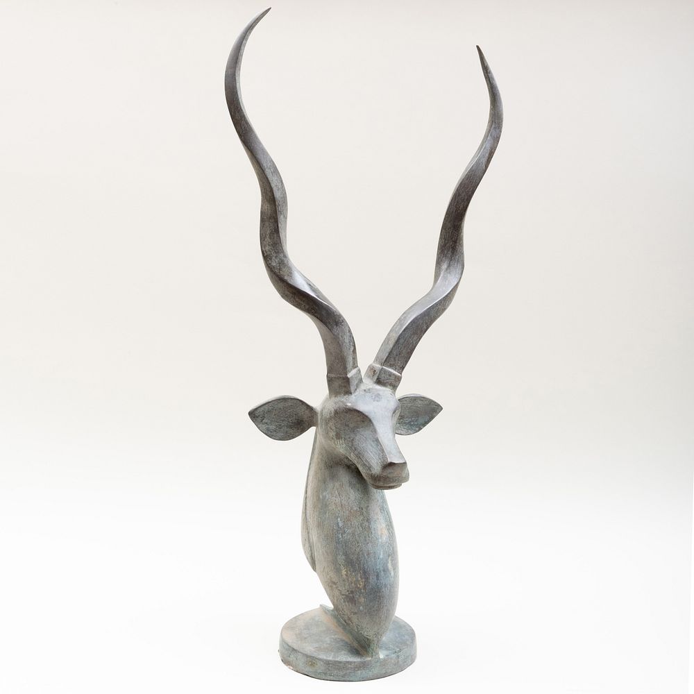 Appraisal: Contemporary Patinated Zinc Model of a Gazelle x x in