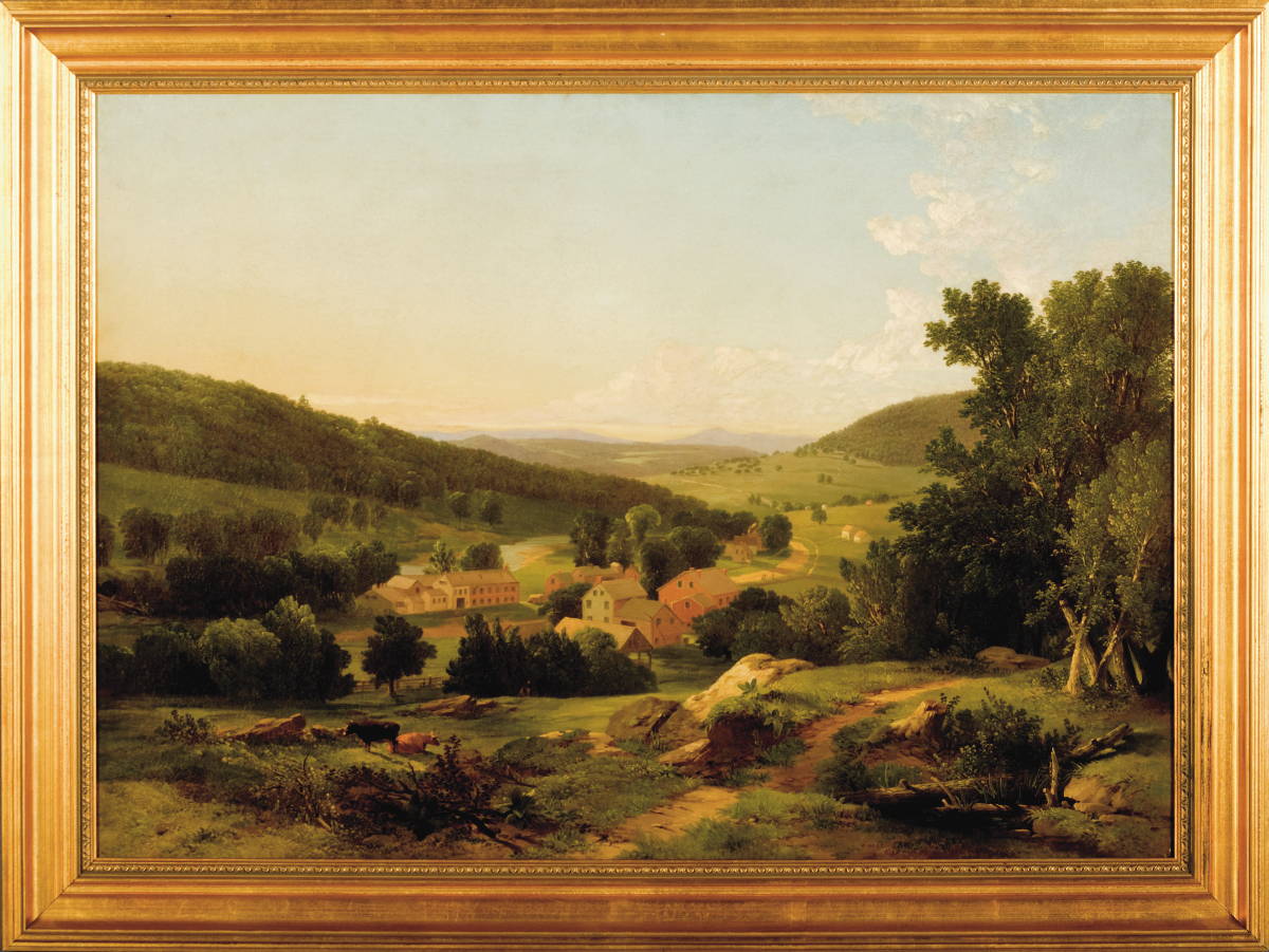 Appraisal: WILLIAM HART AMERICAN - CONNECTICUT RIVER VALLEY LANDSCAPE WITH VILLAGE