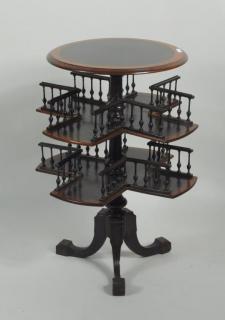 Appraisal: Victorian Revolving Bookstand With Circular Top Victorian revolving bookstand with