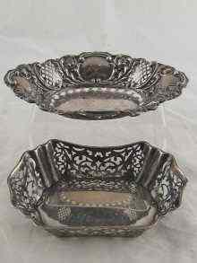 Appraisal: A late Victorian silver pierced and embossed bon bon dish