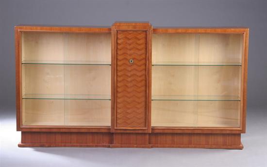 Appraisal: DOMINIQUE FRENCH ART DECO WALNUT LOW BOOKCASE circa signed Dominique