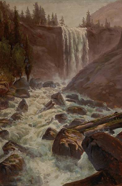 Appraisal: Harry C Best - Vernal Falls Yosemite signed 'H C