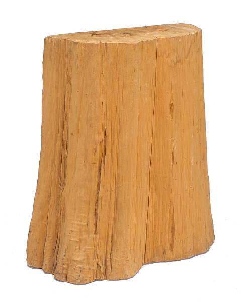 Appraisal: An American bleached redwood pedestal base Of naturalistic form height