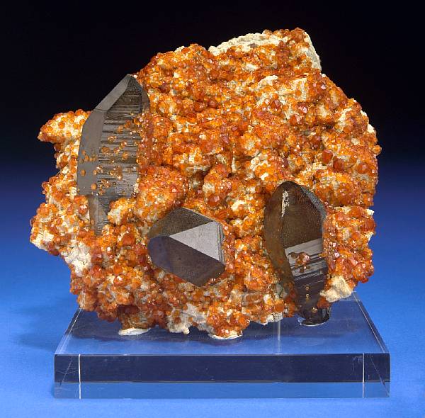 Appraisal: Spessartite Garnet and Smoky Quartz Near Tongbei Guang Xi Province