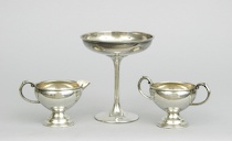 Appraisal: Sterling Silver Creamer Sugar Bowl and a Footed Compote A