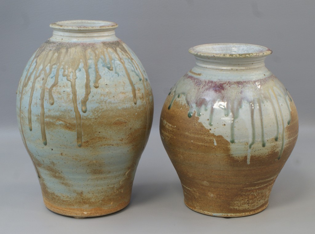 Appraisal: Alan Burslem American Arden DE Stoneware Vases tallest - high