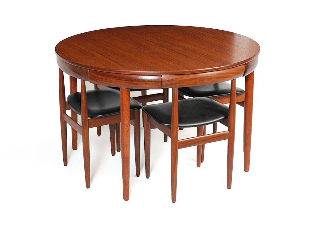 Appraisal: HANS OLSEN FOR FREM ROJLE TABLE CHAIRS Teak round table