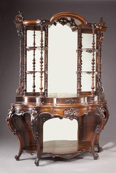 Appraisal: An American Rococo Revival rosewood tag re mid th century