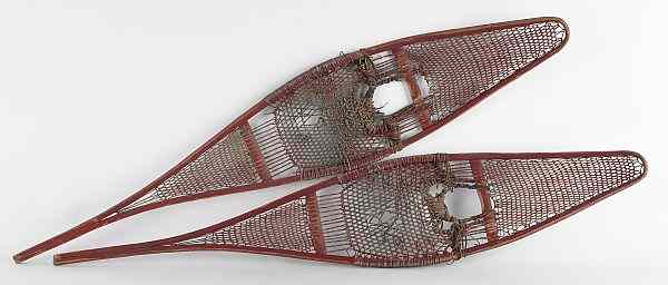 Appraisal: Pair of painted wood snow shoes early th c l