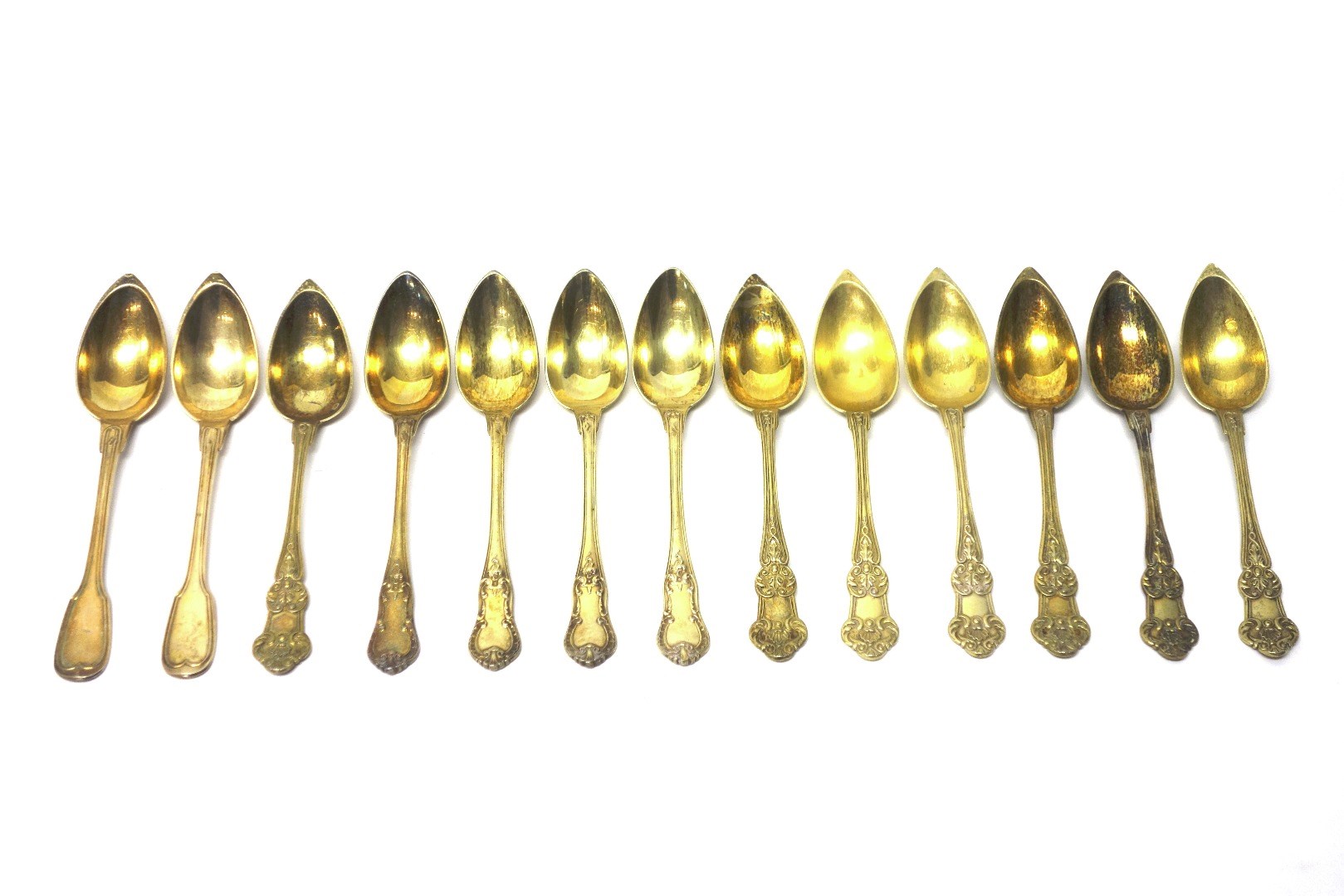 Appraisal: Seven matching French silver gilt teaspoons four matching French silver