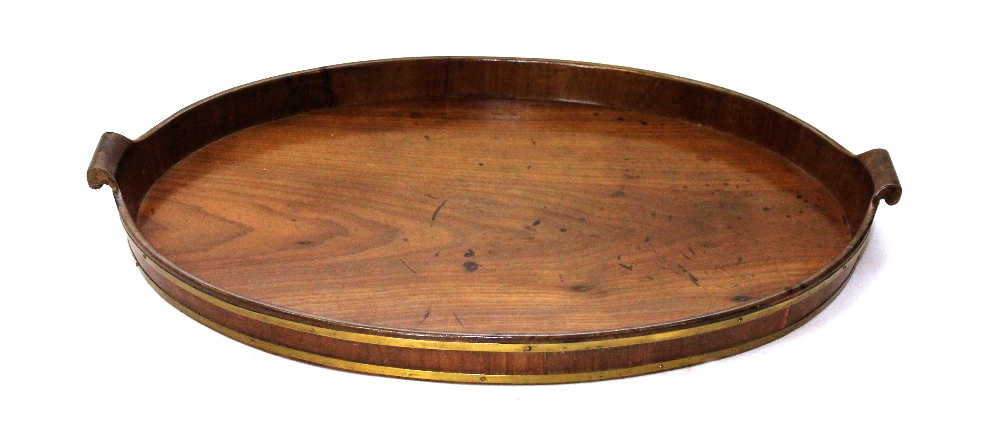 Appraisal: A George III brass bound oval mahogany serving tray cm