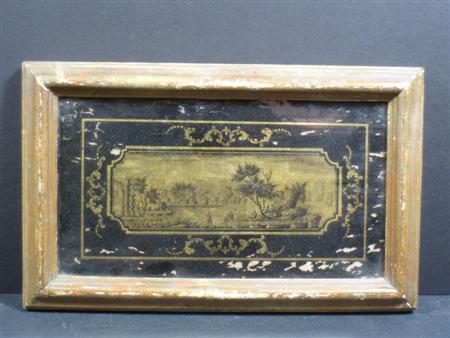 Appraisal: A th century verre glomis panel of rectangular form decorated