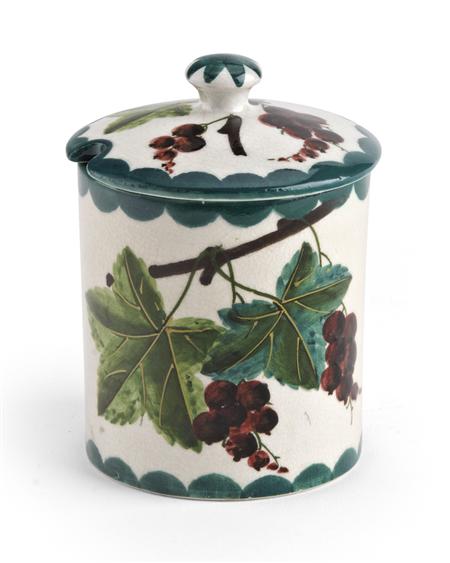 Appraisal: WEMYSS MEDIUM PRESERVE JAR COVER EARLY TH CENTURY decorated with