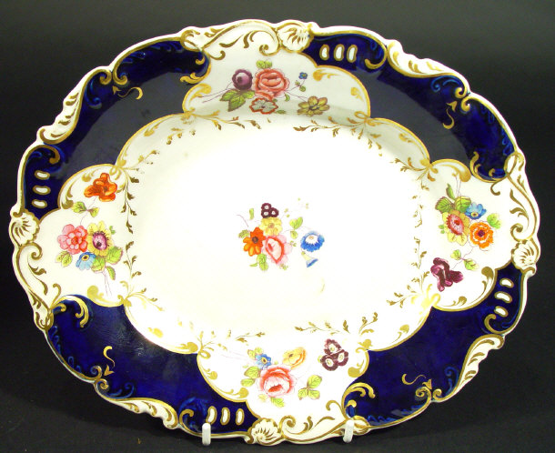 Appraisal: th century English china plate hand enamelled with flowers onto