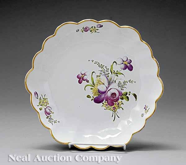 Appraisal: A Fine French Fa ence Floral Plate - Niderviller bearing