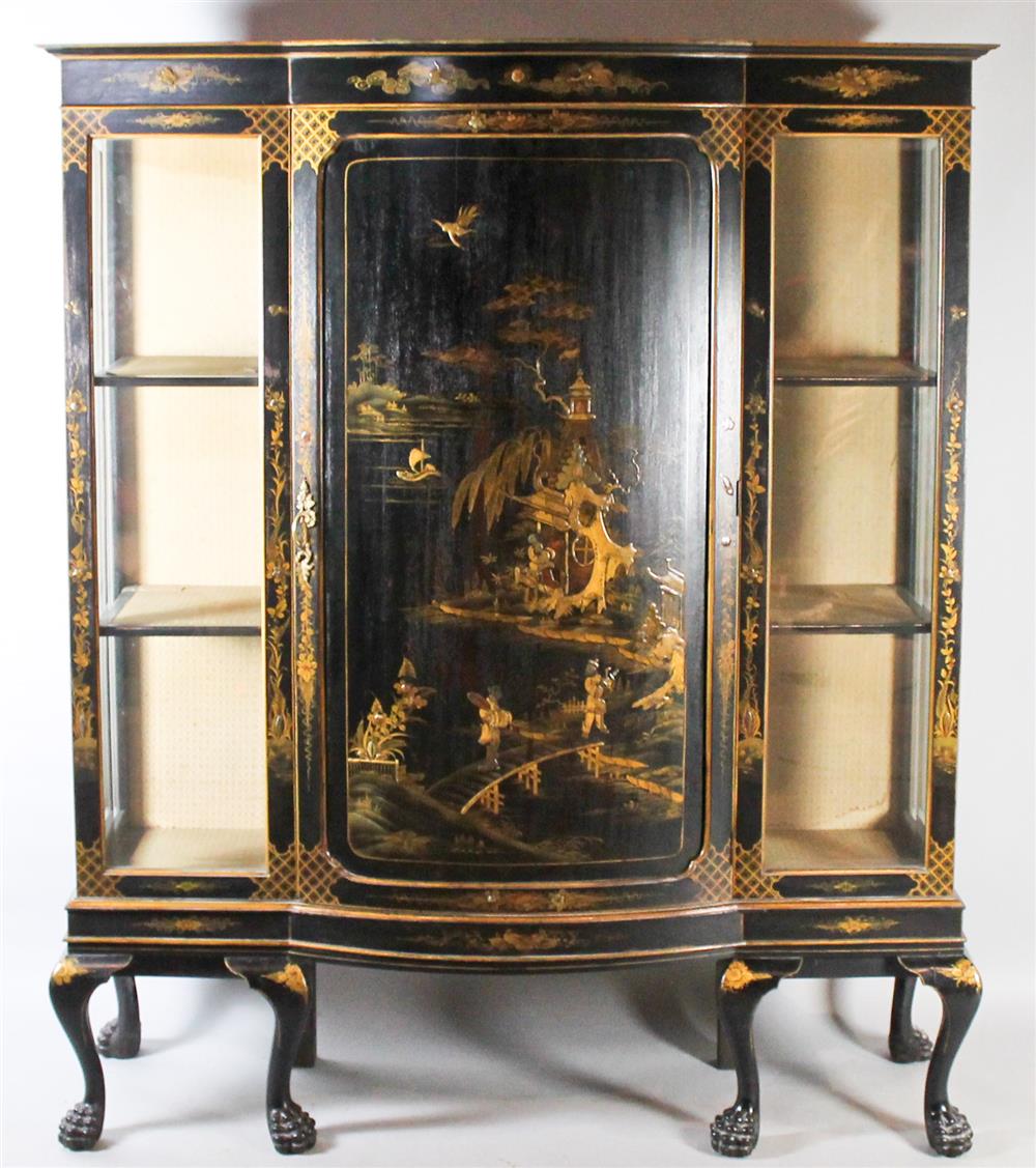 Appraisal: CHINOISERIE STYLE PAINTED CABINET WITH SHELVES AND DOORS having a