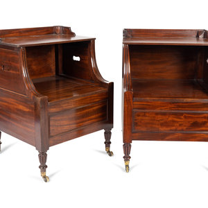 Appraisal: A Pair of Regency Mahogany Bedside Commodes Attributed to Gillows