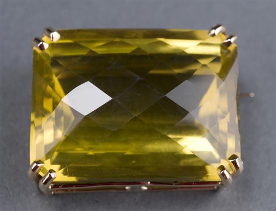 Appraisal: Citrine set in kt yellow gold pin Containing one citrine