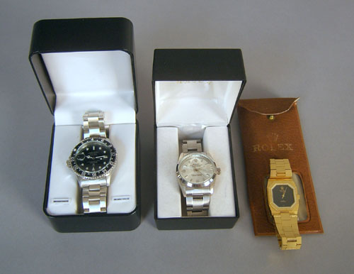 Appraisal: Three reproduction Rolex wrist watches