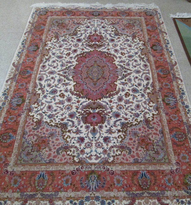 Appraisal: EXTRA FINE PERSIAN TABRIZ SILK AND WOOL AREA RUG hand