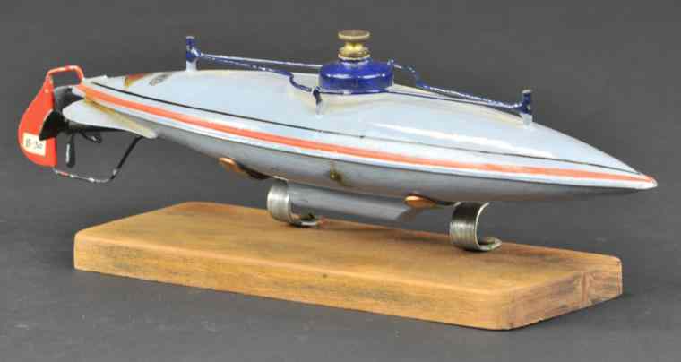 Appraisal: BING SUBMARINE Germany circa - hand painted in grey railed