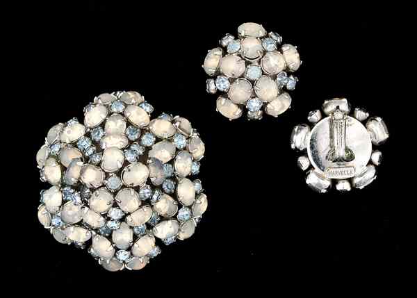 Appraisal: Marvella Costume Jewelry Collection A pair of Marvella ear clips