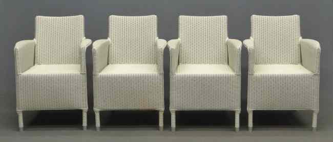 Appraisal: Set of four high quality wicker chairs labeled ''Vincent Sheppard''